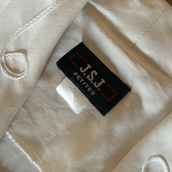 Vintage J.S.J Petites Blazer Top Cream Size Small 5/6 - Picture 2 of 5